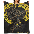 Modern Black Magic Warrior Anime-Themed Flannel Blanket Ultra-Soft Warm and Cozy All-Season Throw for Sofa or Bed Machine Washable Stain-Resistant Perfect Gift for Birthdays Christmas or Travel