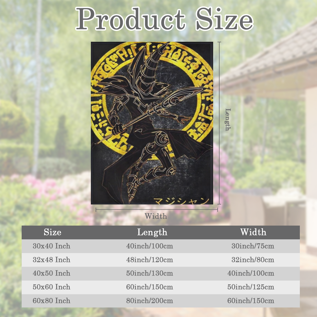Modern Black Magic Warrior Anime-Themed Flannel Blanket Ultra-Soft Warm and Cozy All-Season Throw for Sofa or Bed Machine Washable Stain-Resistant Perfect Gift for Birthdays Christmas or Travel