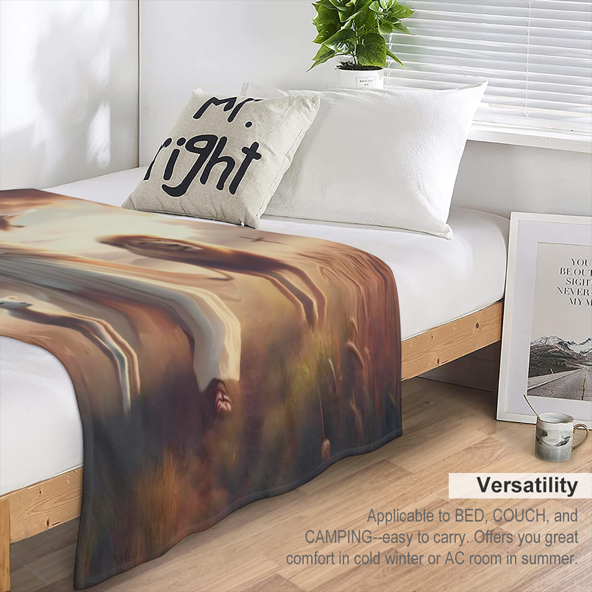 Jesus-Inspired Flannel Throw Blanket - Soft Warm Cozy for Couch Bed Office and Camping Versatile All-Season Gift Idea