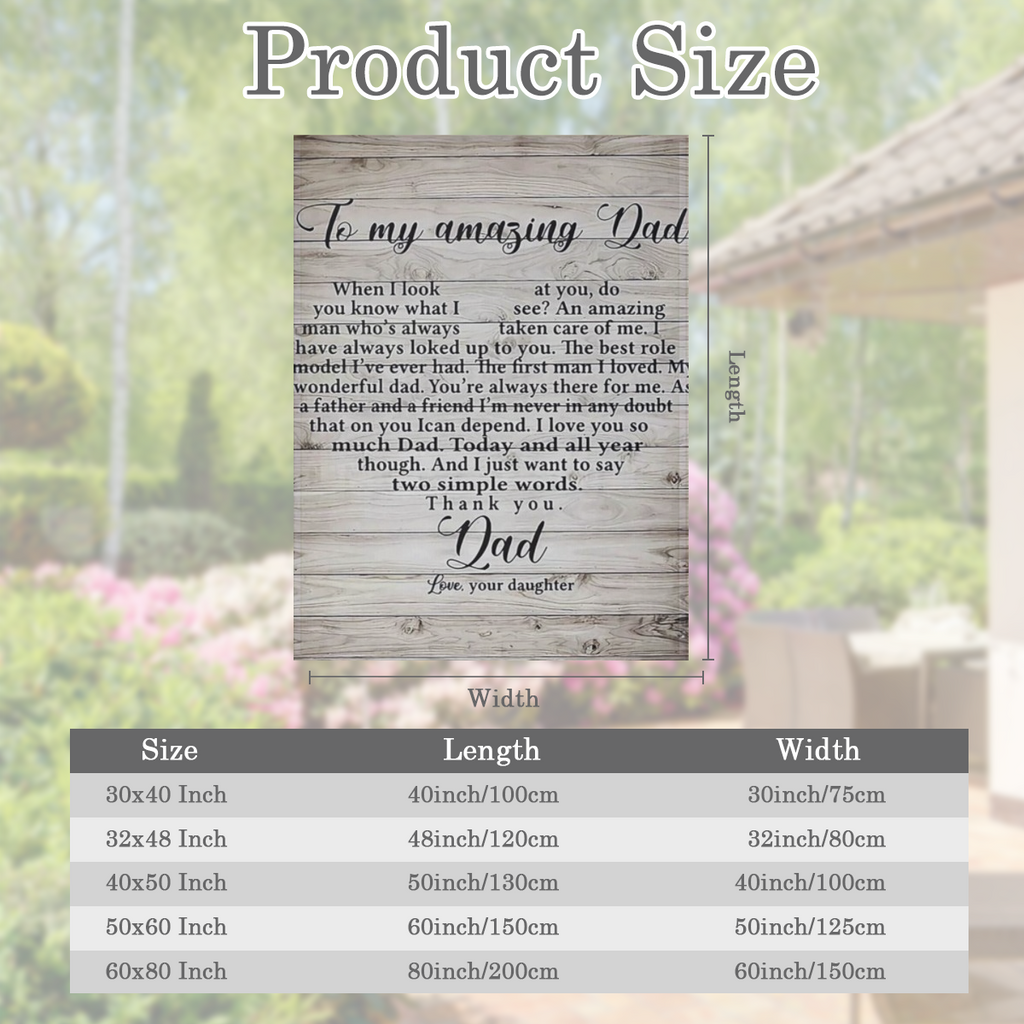 Blanket Given to Dad by Daughter Super Soft And Comfortable Warm Flannel Sofa Bed Blanket Creative Travel Blanket Suitable for Christmas FatherS Day DadS Birthday Soft And Comfortable Blanket