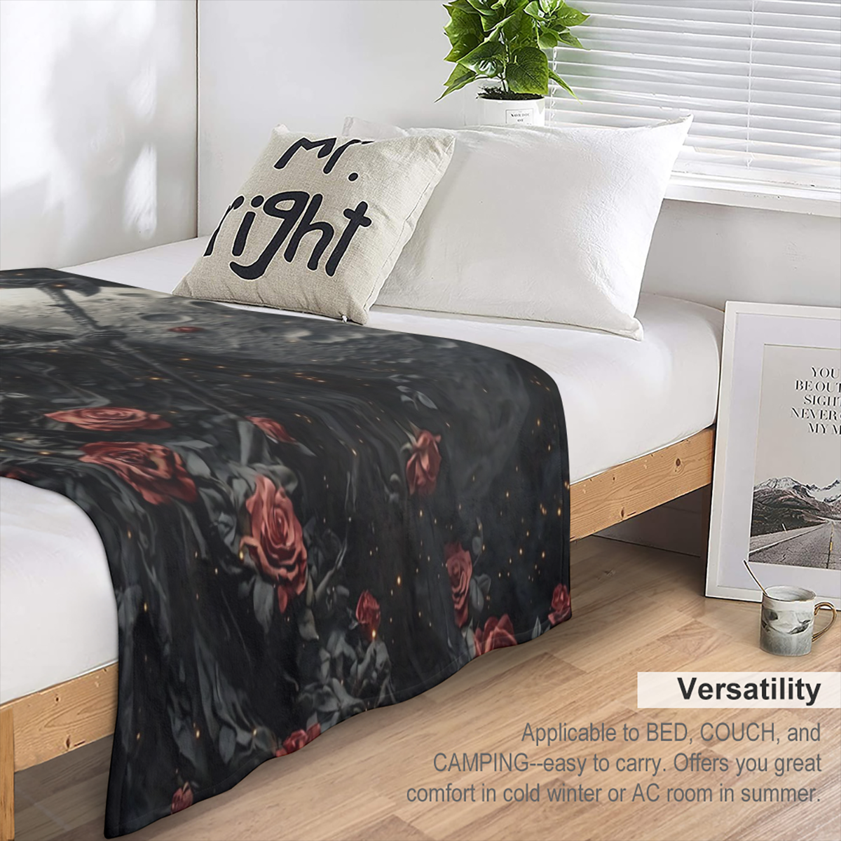 Cozy Grim Reaper Print Flannel Throw Blanket - Soft, Lightweight & Durable for Couch, Bed, Travel Perfect Gift for Family & Friends