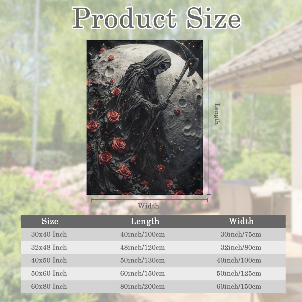 Cozy Grim Reaper Print Flannel Throw Blanket - Soft, Lightweight & Durable for Couch, Bed, Travel Perfect Gift for Family & Friends
