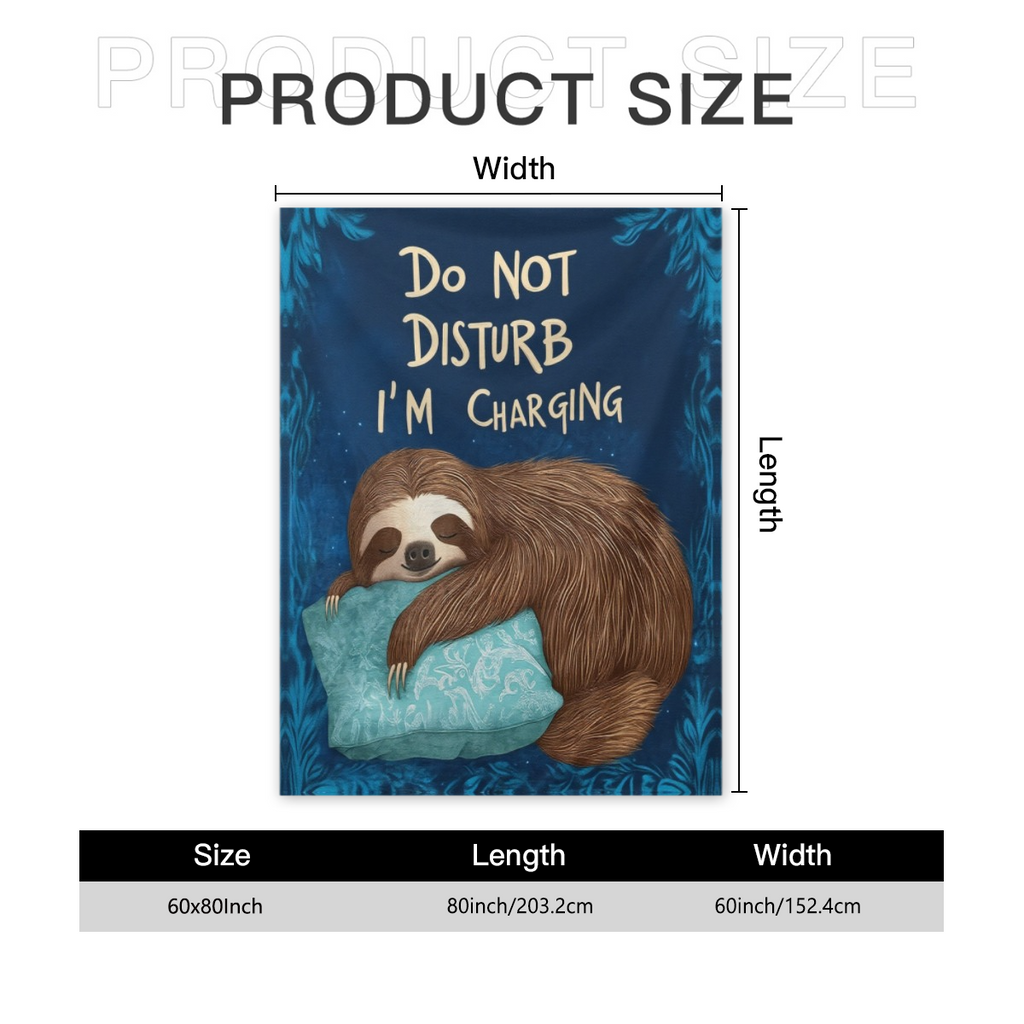 Sloth Throw Blanket For Adult Kids, Sloth Lovers Gifts Blanket Cute Animal Home Room Decor, Flannel Soft Blanket For Bed Couch 50"X60", Soft And Comfortable Flannel Blanket