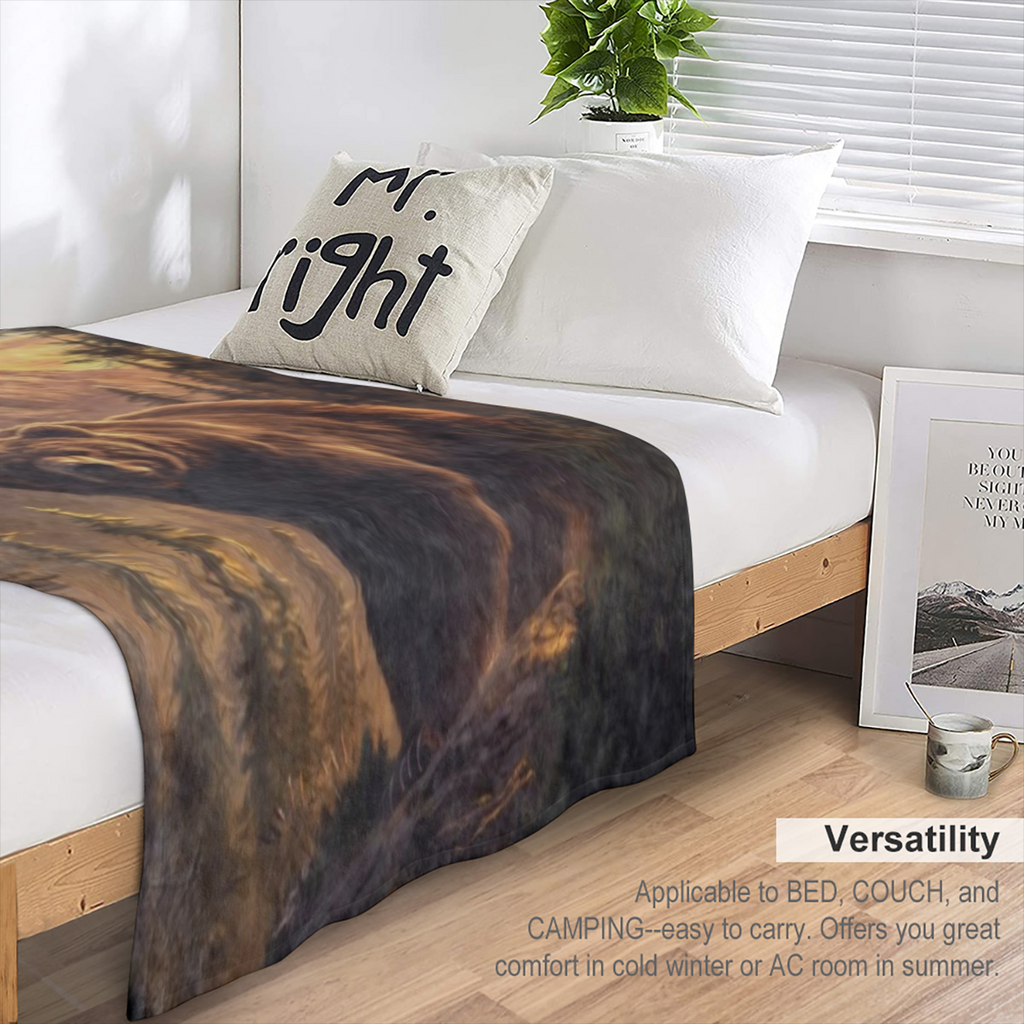 Bear Blanket Gifts for Women Girls Adults Soft Warm Lightweight Cozy Plush Wild Animal Throw Blankets for Bedroom Living Room Sofa Home Decor