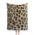 Cheetah Animal Skin Soft Warm Cozy Blanket, Brown Fur Leopard Lightweight Plush Throw Blanket, Home Decor Soft Blanket for Living Bed Room Couch-280GSM