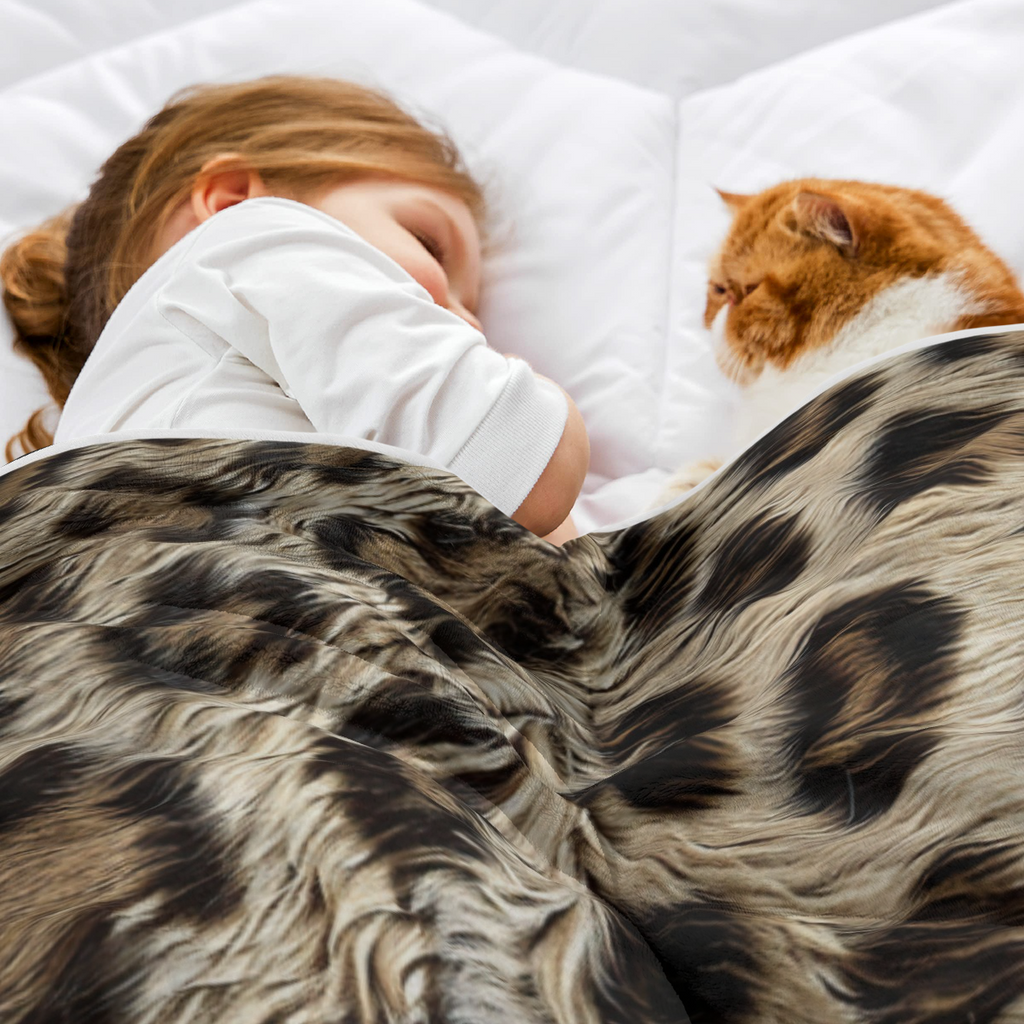 Cheetah Animal Skin Soft Warm Cozy Blanket, Brown Fur Leopard Lightweight Plush Throw Blanket, Home Decor Soft Blanket for Living Bed Room Couch-280GSM