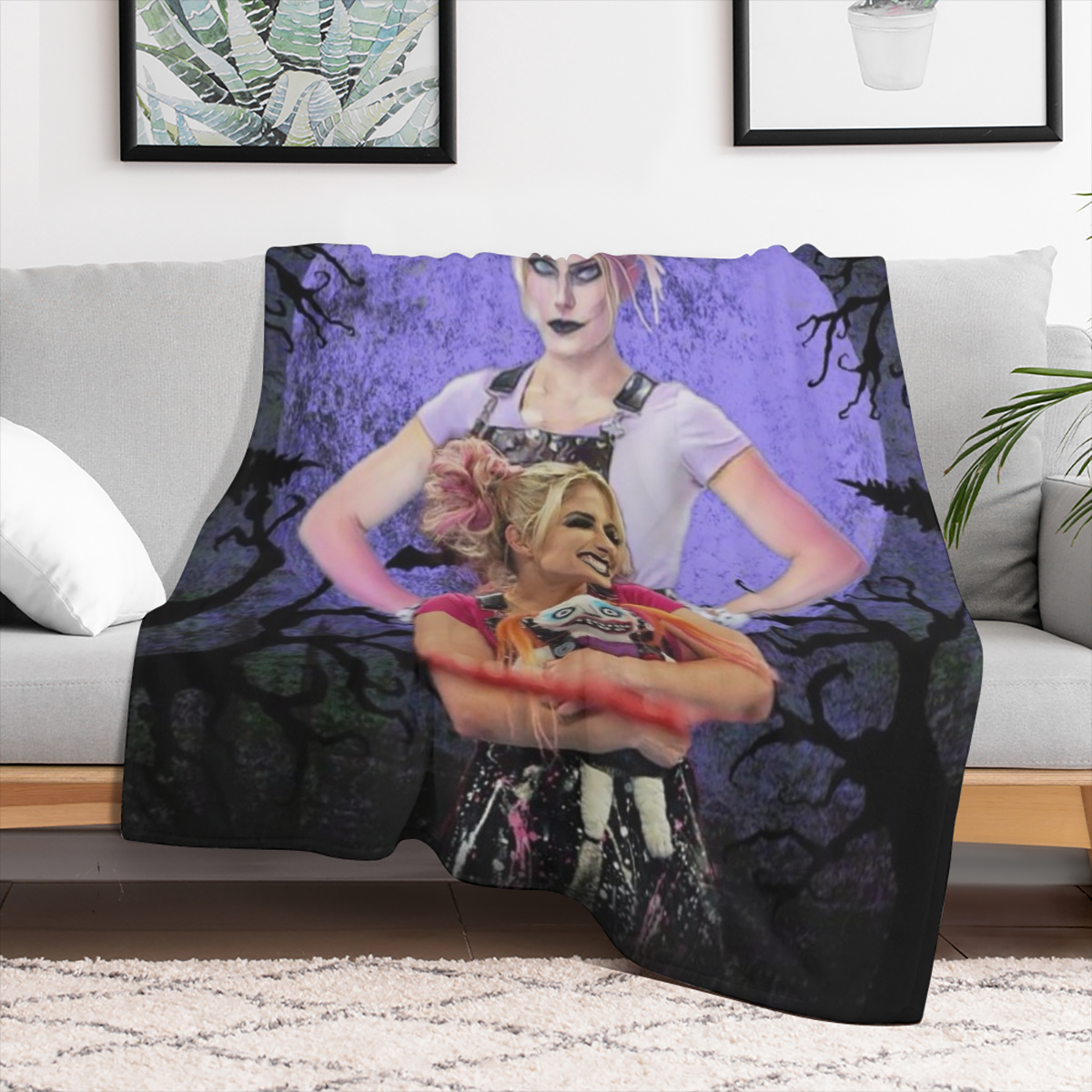 Alexa Bliss Flannel Sofa Blanket Soft Lightweight Warm Shawl Knitted Plush Comfortable Decorative Blanket Suitable for Sofa Bed60x50inch
