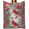 Cardinal Blanket Soft Cozy Cardinal Fleece Throw Blanket Lightweight Warm Red Bird Flannel Plush Bedding Stuff Decor Blanket Cardinal Gifts for Lover Girls Boys Boys Girls Women Adults Bed Travel 40x5