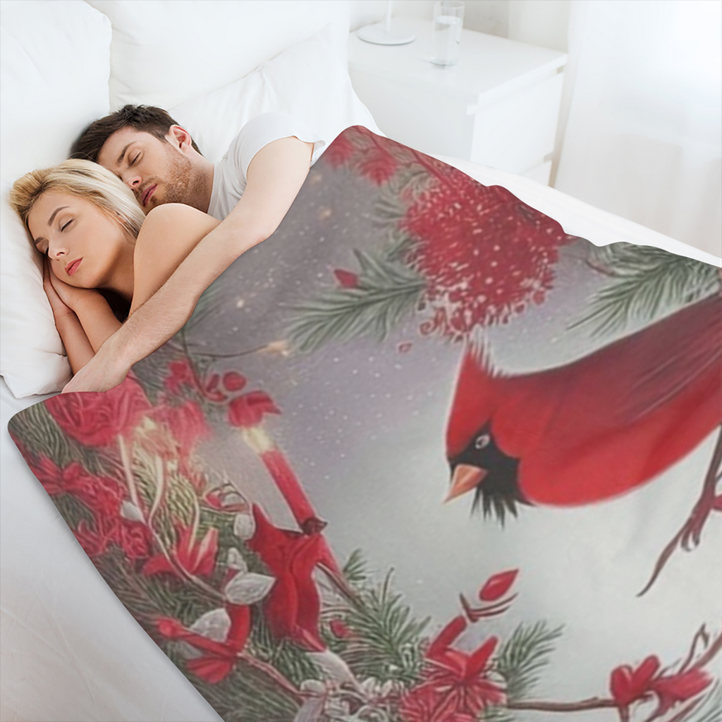 Cardinal Blanket Soft Cozy Cardinal Fleece Throw Blanket Lightweight Warm Red Bird Flannel Plush Bedding Stuff Decor Blanket Cardinal Gifts for Lover Girls Boys Boys Girls Women Adults Bed Travel 40x5
