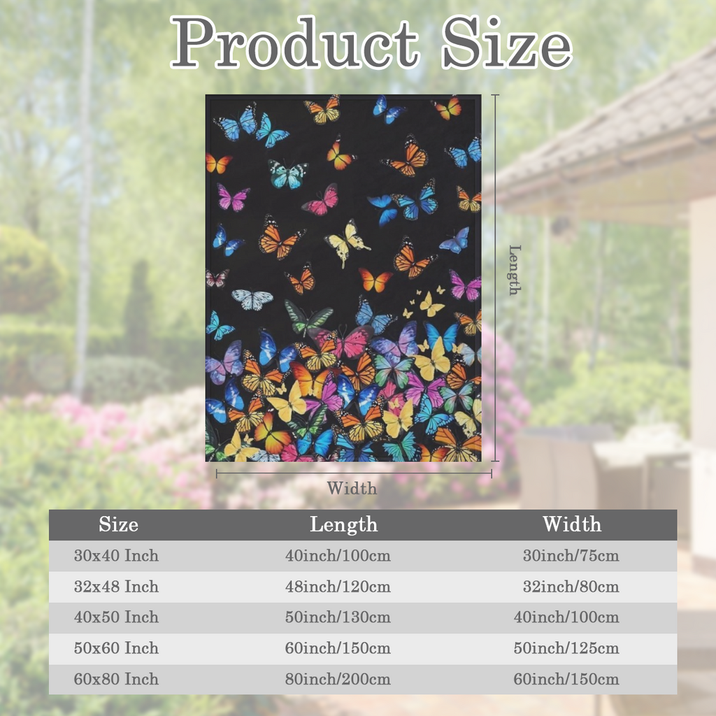 1pc Ultra Soft Butterfly Throw Blanket - Vibrant Colorful Butterfly Pattern Lightweight Cozy Flannel Fabric for Bed Couch or Sofa All- Season Comfort Allseason Blanket Vibrant Decor Cozy Texture