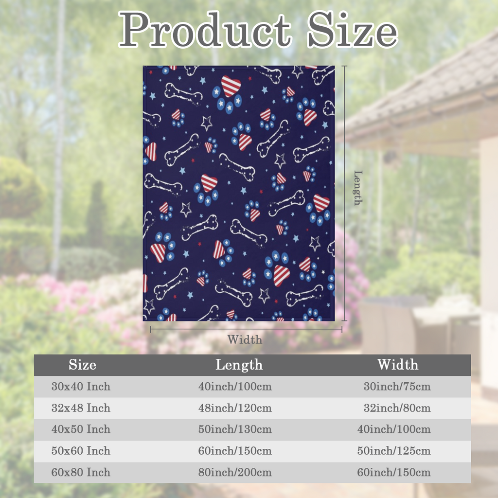 Paw Print Bone Star Throw Blanket 280GSM Flannel Blankets for Couch Bed Sofa Dorm, Warmth Soft Cozy Fleece Blanket Gifts for Her Him All Season