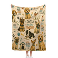 Dogs Make Life Pawsome Cute Dog Throw Blanket, Cozy Farmhouse Puppy Lover Aesthetic