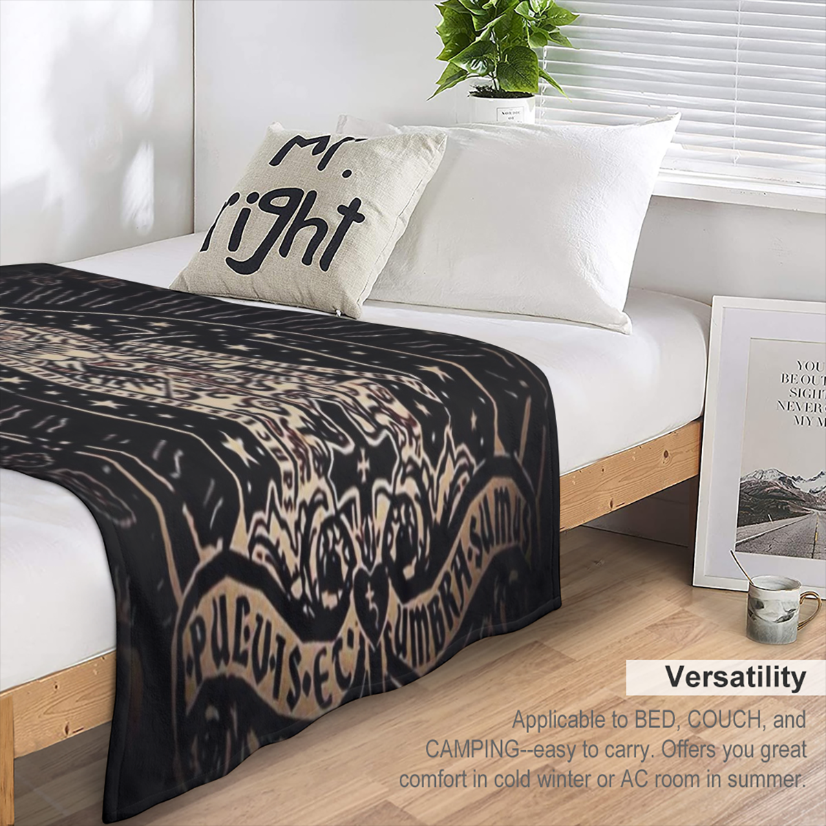 Santa Muerte & Catrina Skull Soft Flannel Throw Blanket - All-Season, Stain-Resistant for Sofa, Bed, Office Naps & Outdoor Adventures