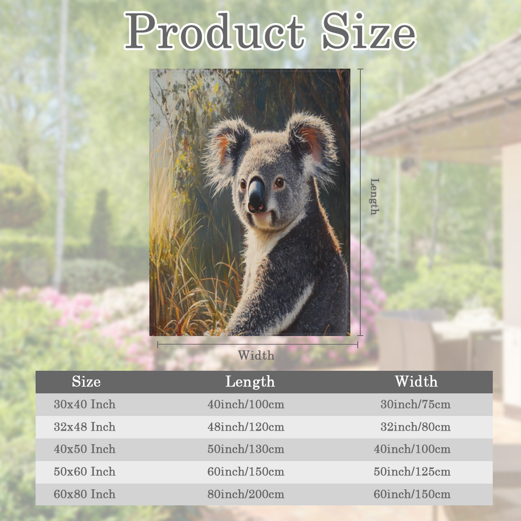 Cozy Koala Fleece Throw Blanket Soft, Warm, Lightweight Flannel with Watercolor Jungle and Wildlife Print, Ideal for Bed, Couch, Sofa Perfect Gift for Youngsters and Adults, All- Season Comfort