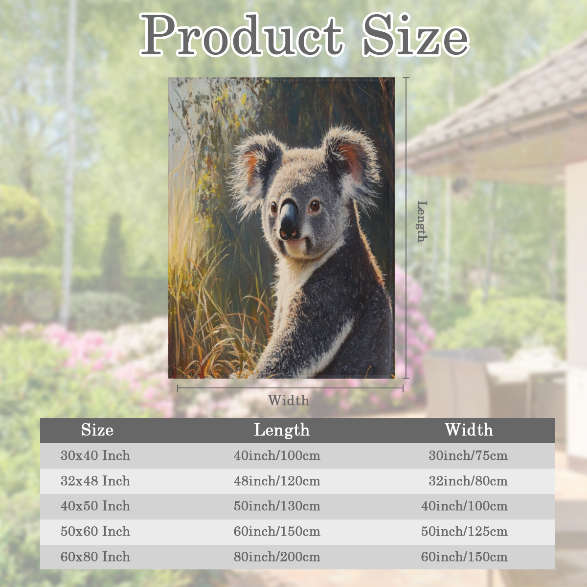 Cozy Koala Fleece Throw Blanket Soft, Warm, Lightweight Flannel with Watercolor Jungle and Wildlife Print, Ideal for Bed, Couch, Sofa Perfect Gift for Youngsters and Adults, All- Season Comfort