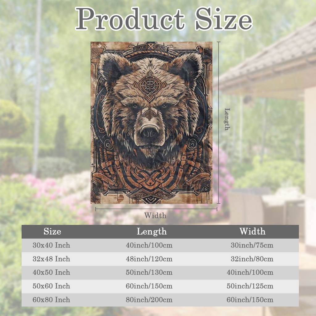 Cozy Bear Pattern Art Blanket - Soft Polyester, Perfect for Naps & Office Chairs, All- Season Gift