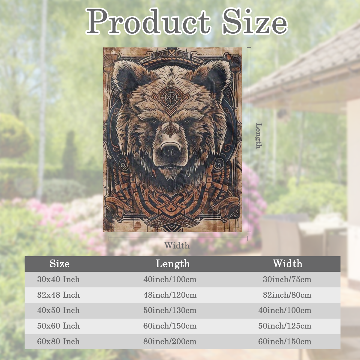 Cozy Bear Pattern Art Blanket - Soft Polyester, Perfect for Naps & Office Chairs, All- Season Gift