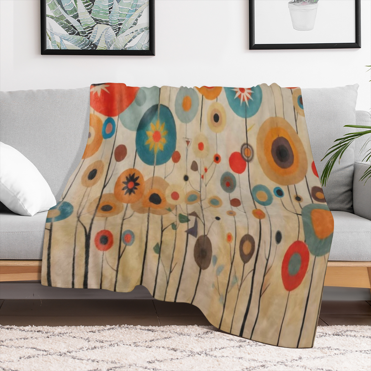 Cozy vintage floral flannel blanket - soft, warm and versatile, perfect for sofas, beds, cars, offices, camping all season long gift ideas