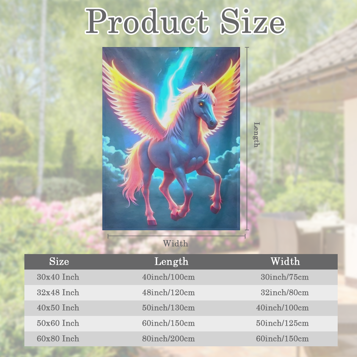 Pegasus Print Flannel Fleece Throw Blanket - Contemporary Style, All- Season, Soft, Lightweight, Machine Washable, Multipurpose for Sofa, Bed, Office Nap - Ideal Gift for Friends and Fami