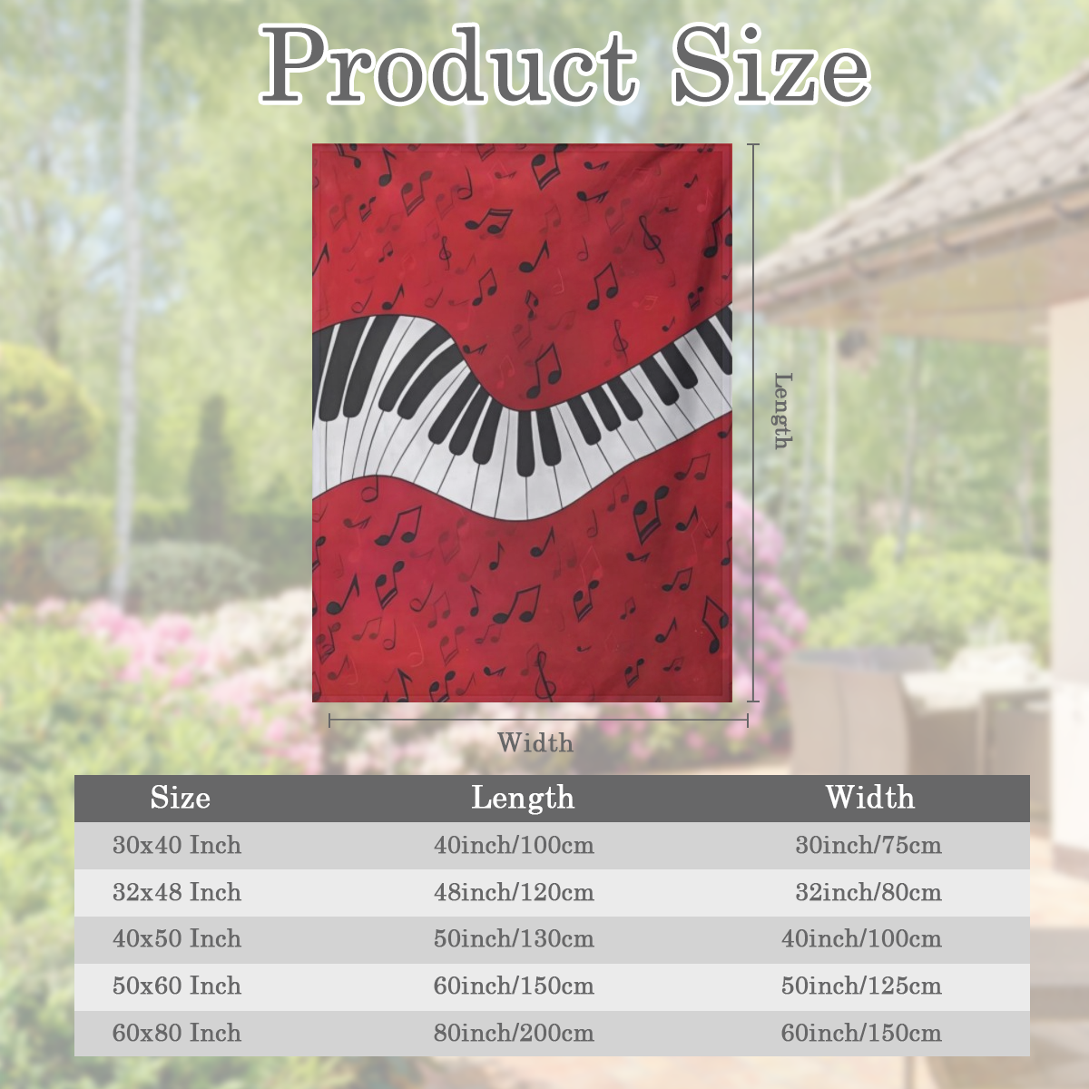 1pc Contemporary Music Note and Piano Keyboard Geometric Pattern Flannel Fleece Throw Blanket - Hypoallergenic, All- Season, Multipurpose Knit Fabric Bedding for Sofa, Bed, Chair, Travel, Camping