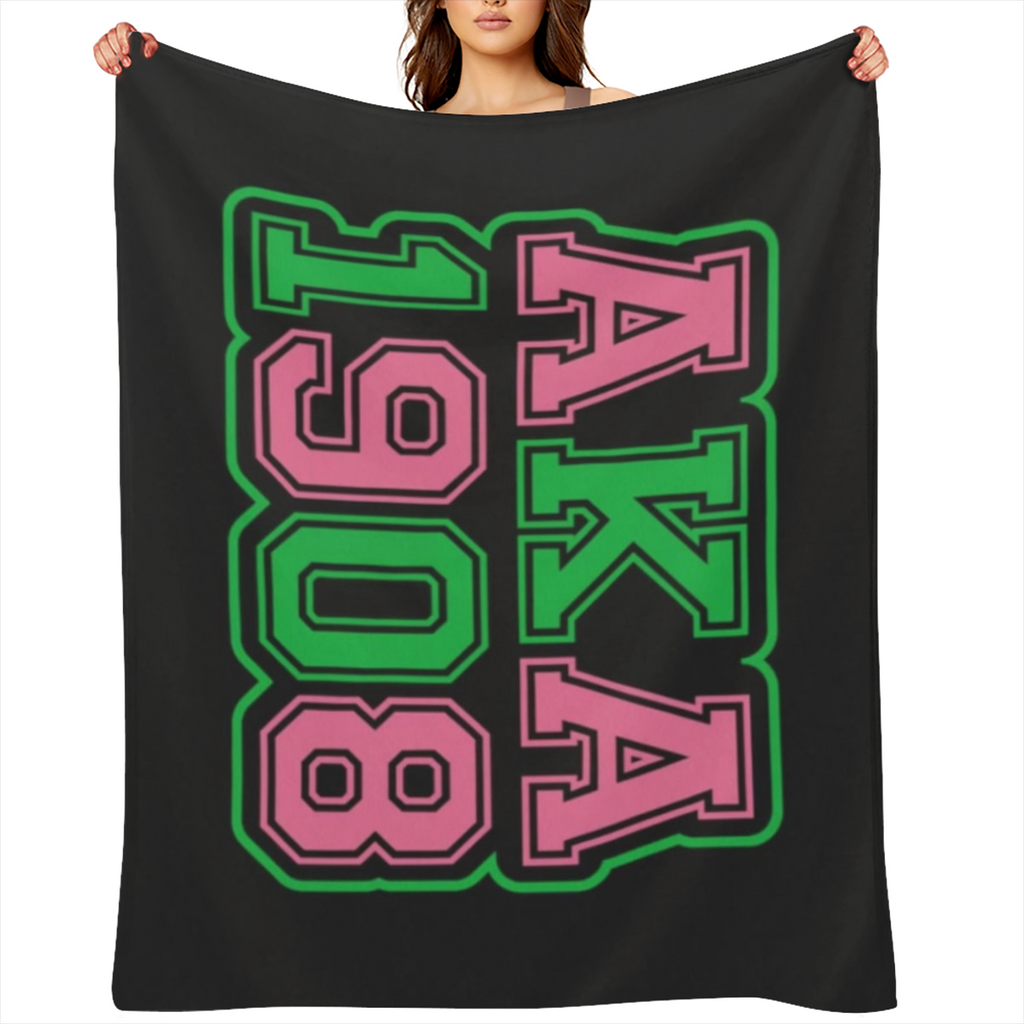 Aka Sorority Gifts for Women Throw Blanket 50x40 Inches Cozy and Soft Flannel Throw Blanket Birthday Gift for Girls Friends 1908 Design for African American Women ( 7) , White, 280GSM CozyFlannel Mult