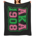 Aka Sorority Gifts for Women Throw Blanket 50x40 Inches Cozy and Soft Flannel Throw Blanket Birthday Gift for Girls Friends 1908 Design for African American Women ( 7) , White, 280GSM CozyFlannel Mult
