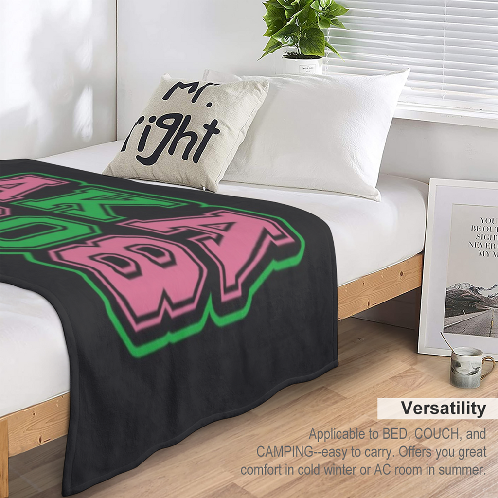 Aka Sorority Gifts for Women Throw Blanket 50x40 Inches Cozy and Soft Flannel Throw Blanket Birthday Gift for Girls Friends 1908 Design for African American Women ( 7) , White, 280GSM CozyFlannel Mult