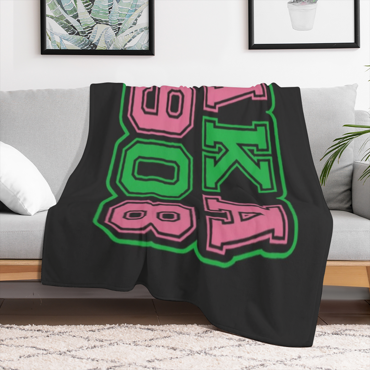 Aka Sorority Gifts for Women Throw Blanket 50x40 Inches Cozy and Soft Flannel Throw Blanket Birthday Gift for Girls Friends 1908 Design for African American Women ( 7) , White, 280GSM CozyFlannel Mult