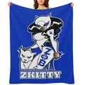 Zeta Phi Beta Sorority Inspired 1920 Blue & White Plaid Flannel Throw Blanket - Soft, Lightweight & Warm for All Seasons - Perfect Gift for Sisters and Friends