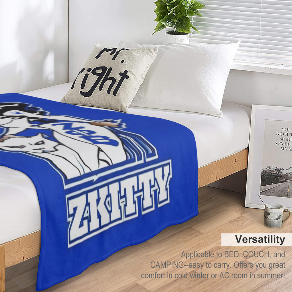 Zeta Phi Beta Sorority Inspired 1920 Blue & White Plaid Flannel Throw Blanket - Soft, Lightweight & Warm for All Seasons - Perfect Gift for Sisters and Friends