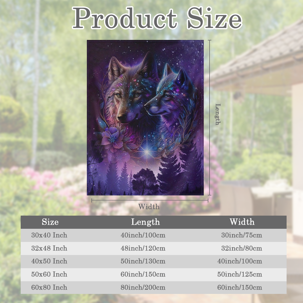 1pc Fashion Blanket, Wolf Starry Sky Print Flannel Blanket, Soft Warm Throw Blanket Nap Blanket For Couch Sofa Office Bed Camping Travel, Multi- purpose Gift Blanket For All Season