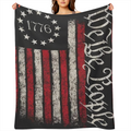1776 Our PeopleS Patriotic Blanket - Soft Stain-Resistant Machine Washable All-Season Multi-Purpose Office Shawl And Sleeping Mantle Knitted - 1pc