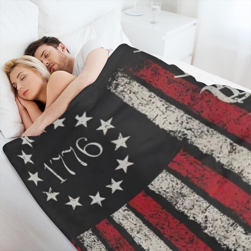 1776 Our PeopleS Patriotic Blanket - Soft Stain-Resistant Machine Washable All-Season Multi-Purpose Office Shawl And Sleeping Mantle Knitted - 1pc