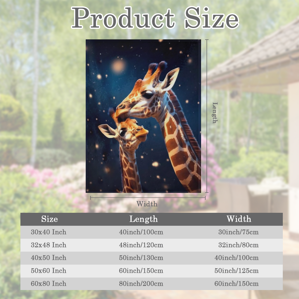 1pc Cozy Giraffe Print Soft Thin Blanket - Lightweight Flannel Throw for Sofa, Bed, Travel, Camping, Living Room, Office, Couch, Chair, and Bed - Warm, Fuzzy, Plush, and Compact