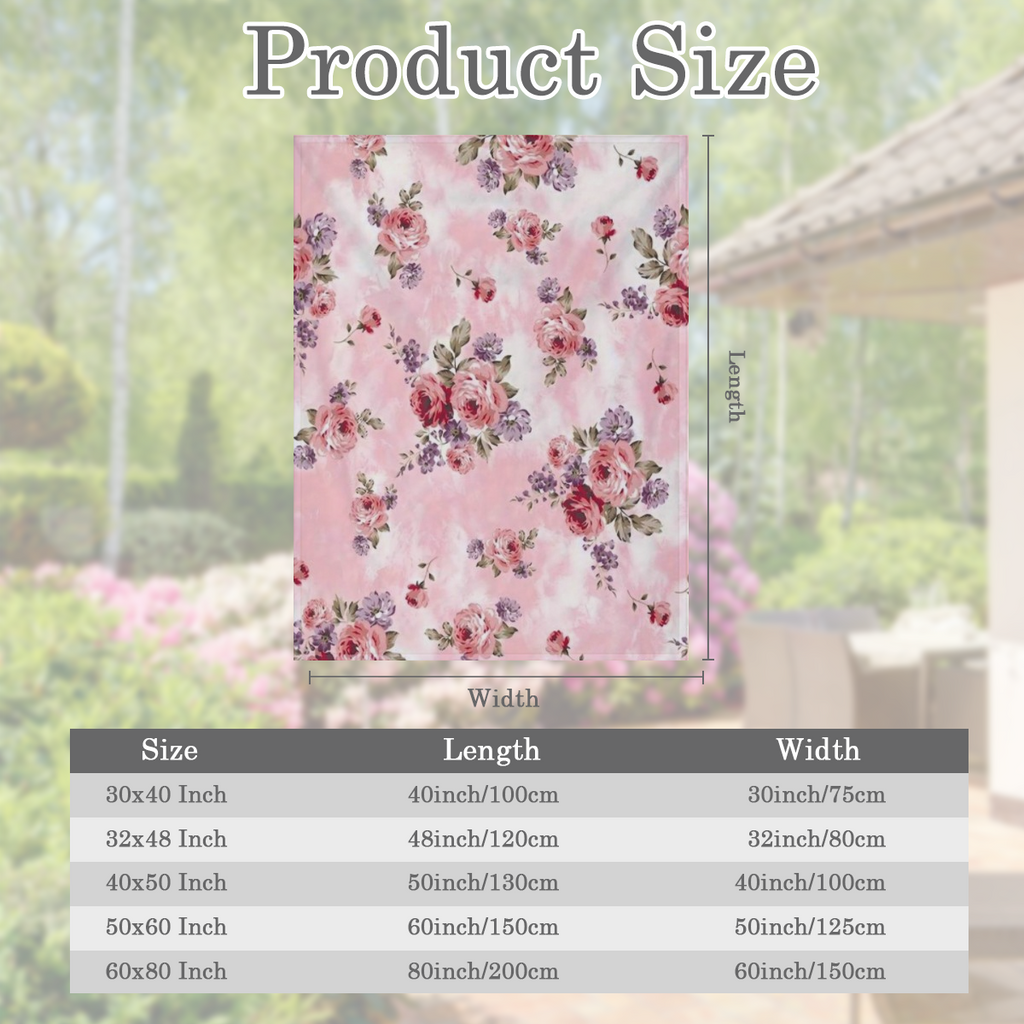 1PC Pink Flower Pattern Printed Blanket, Contemporary Style Blanket, Soft and Comfortable Blanket, Travel Sofa Bed, Office Home Decoration, Birthday Gift Blanket, Suitable for Boys, Girls, Adults, All