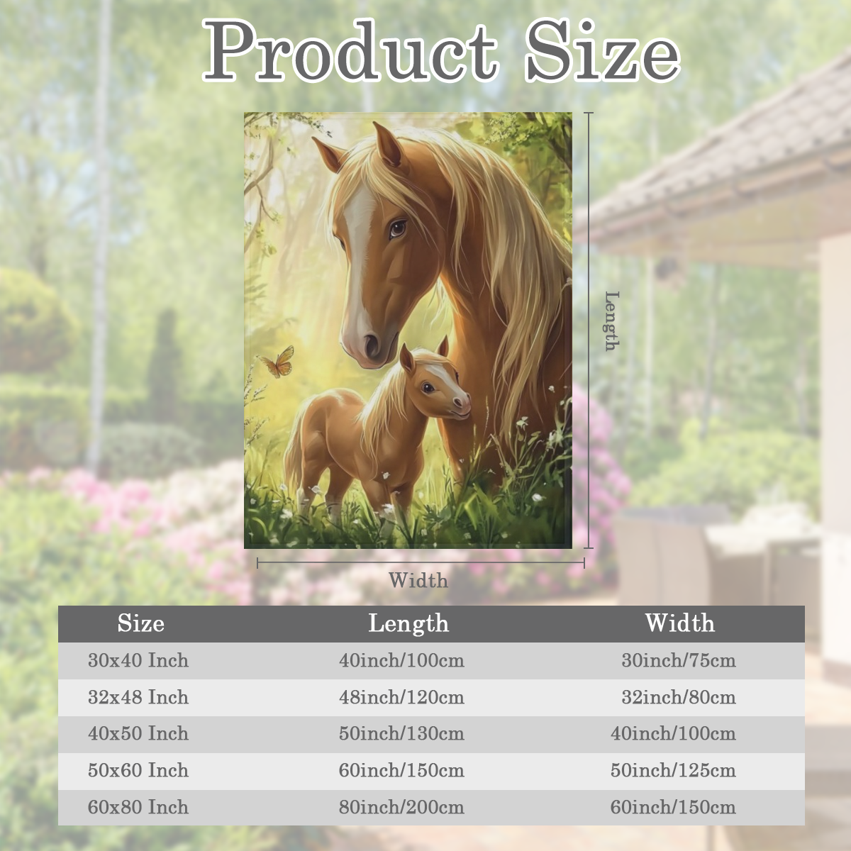 1pc Cozy Flannel Blanket with Heartwarming Horse and Foal Design - Soft, Multifunctional Throw for Outdoor Adventures, Home Decor, Valentine' s Day, Christmas, Thanksgiving, New Year' s Eve & More, Be