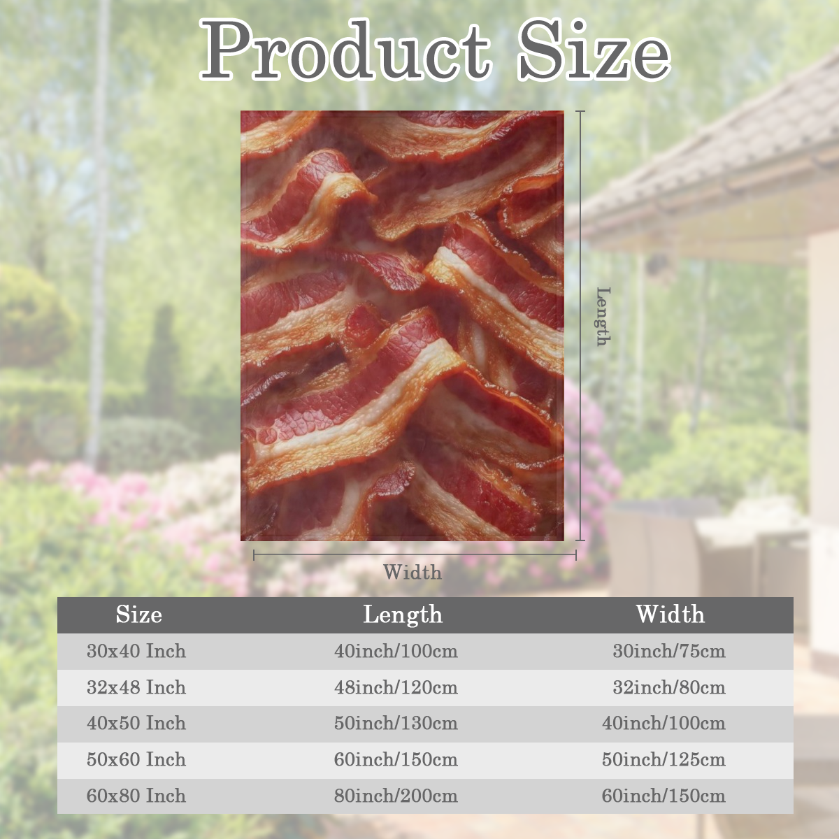 Bacon Lover' s Flannel Blanket Realistic Bacons for Food Enthusiasts Throw Soft Cozy Blankets for Quirky Kitchen Decor, Foodie Gifts, and Fun Home Accents