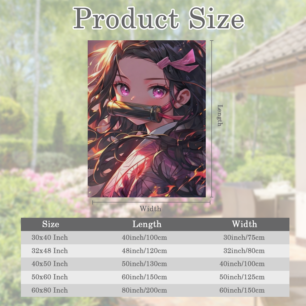 Anime-Inspired Flannel Throw Blanket - Super Soft & Warm, Vibrant Character Design with Pink Hair & Red Eyes, All-Season Home Decor for Sofa or Office, Easy to Store, 32x48 Inches, Sofa Throw Blanket