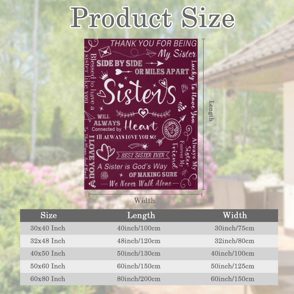 1pc To Sisters Gift Blanket, Lady' s Gift, Sister Gift, Birthday Gift, Christmas Soft Cozy Purple Flannel Blanket Christmas Presents, New Year' s Presents