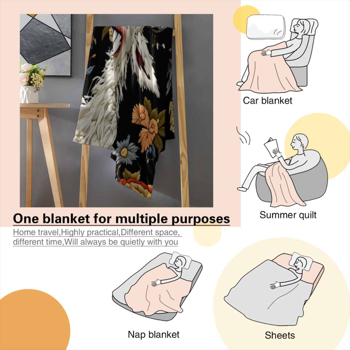 1pc Fluffy Flannel Blanket | Funny Screaming Goat Theme, Soft And Cozy Bedding Decorative Throw, Whimsical Style Sofa Nap Blanket, All-Season Living Room Bedroom Blanket, Multi-Functional Decorative T