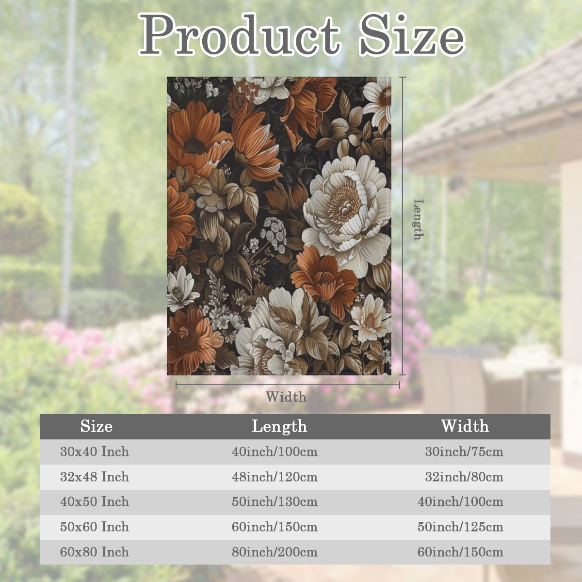 Cozy vintage floral print flannel blanket - soft, warm and versatile, perfect for sofas, beds, cars, offices, camping all season long gift ideas