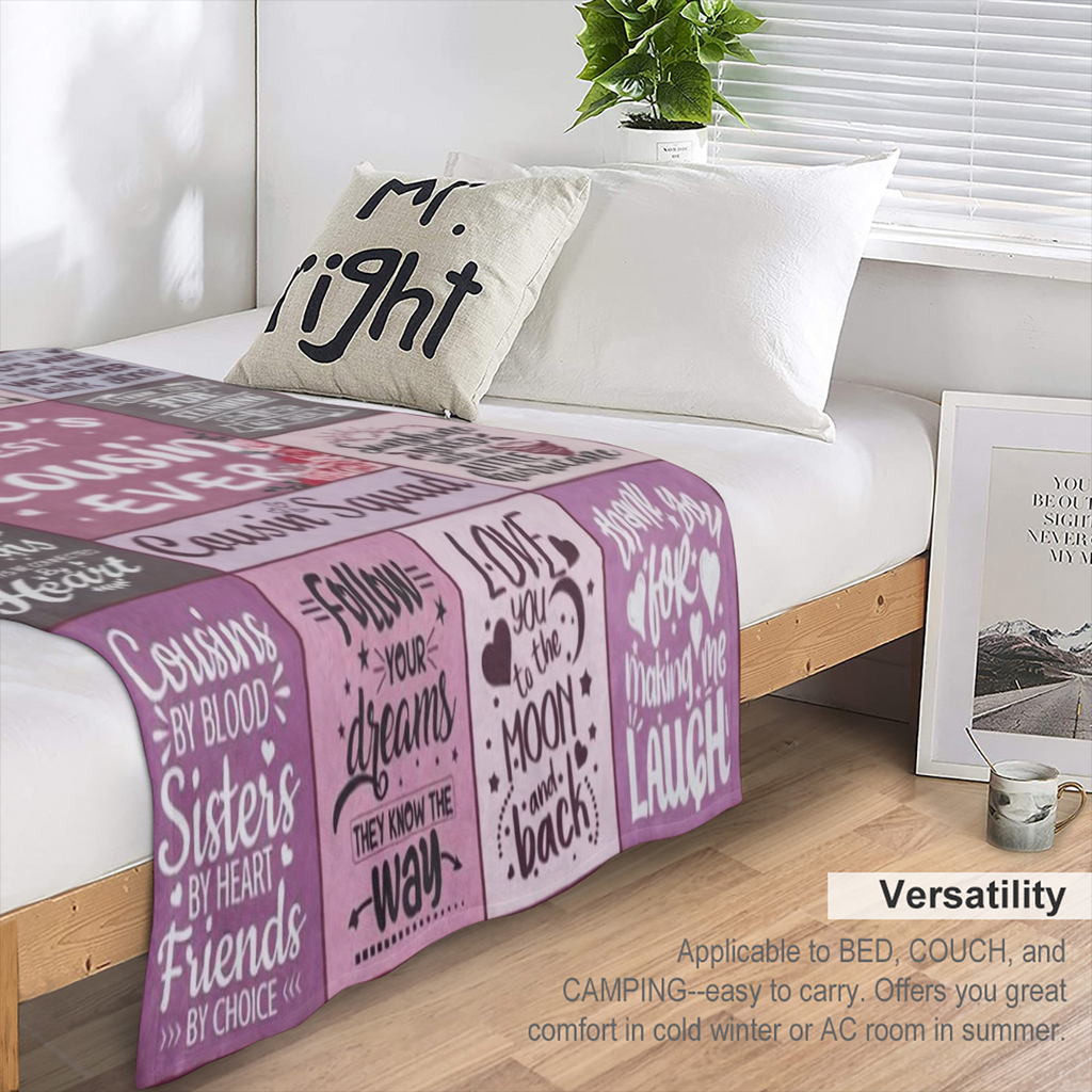 1pc Cousin Gifts for Women Cousin Gifts Gifts for Cousin Female Cousin Birthday Gifts Best Birthday Gifts for Cousin Cousin Blanket for Women to My Cousin Gift Throw Blanket 60x 80