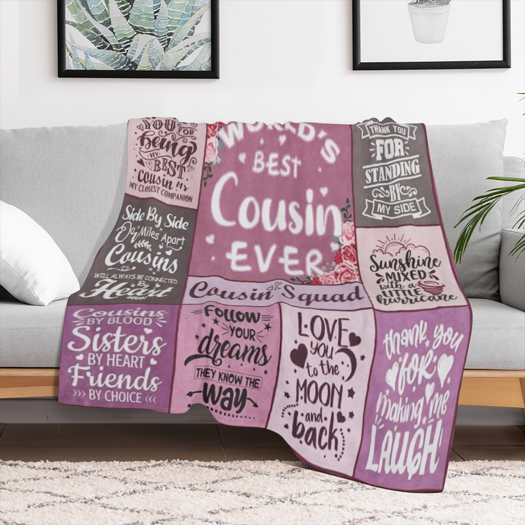 1pc Cousin Gifts for Women Cousin Gifts Gifts for Cousin Female Cousin Birthday Gifts Best Birthday Gifts for Cousin Cousin Blanket for Women to My Cousin Gift Throw Blanket 60x 80