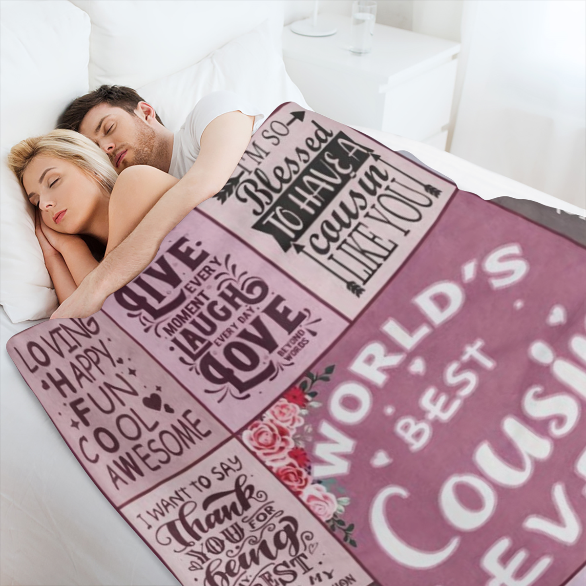 1pc Cousin Gifts for Women Cousin Gifts Gifts for Cousin Female Cousin Birthday Gifts Best Birthday Gifts for Cousin Cousin Blanket for Women to My Cousin Gift Throw Blanket 60x 80