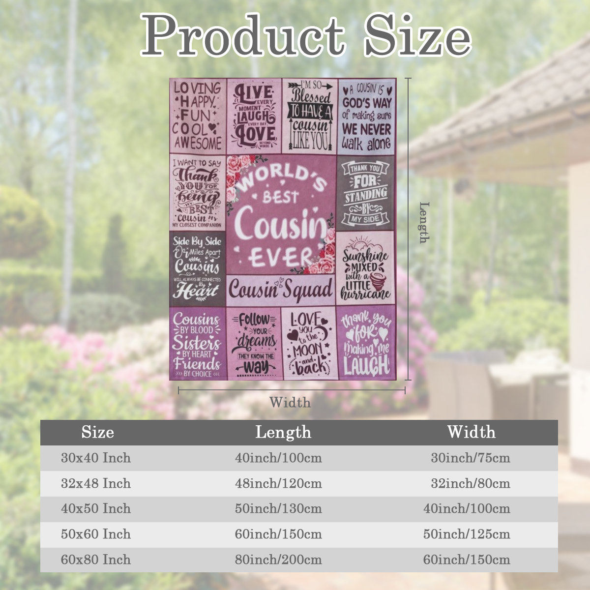 1pc Cousin Gifts for Women Cousin Gifts Gifts for Cousin Female Cousin Birthday Gifts Best Birthday Gifts for Cousin Cousin Blanket for Women to My Cousin Gift Throw Blanket 60x 80