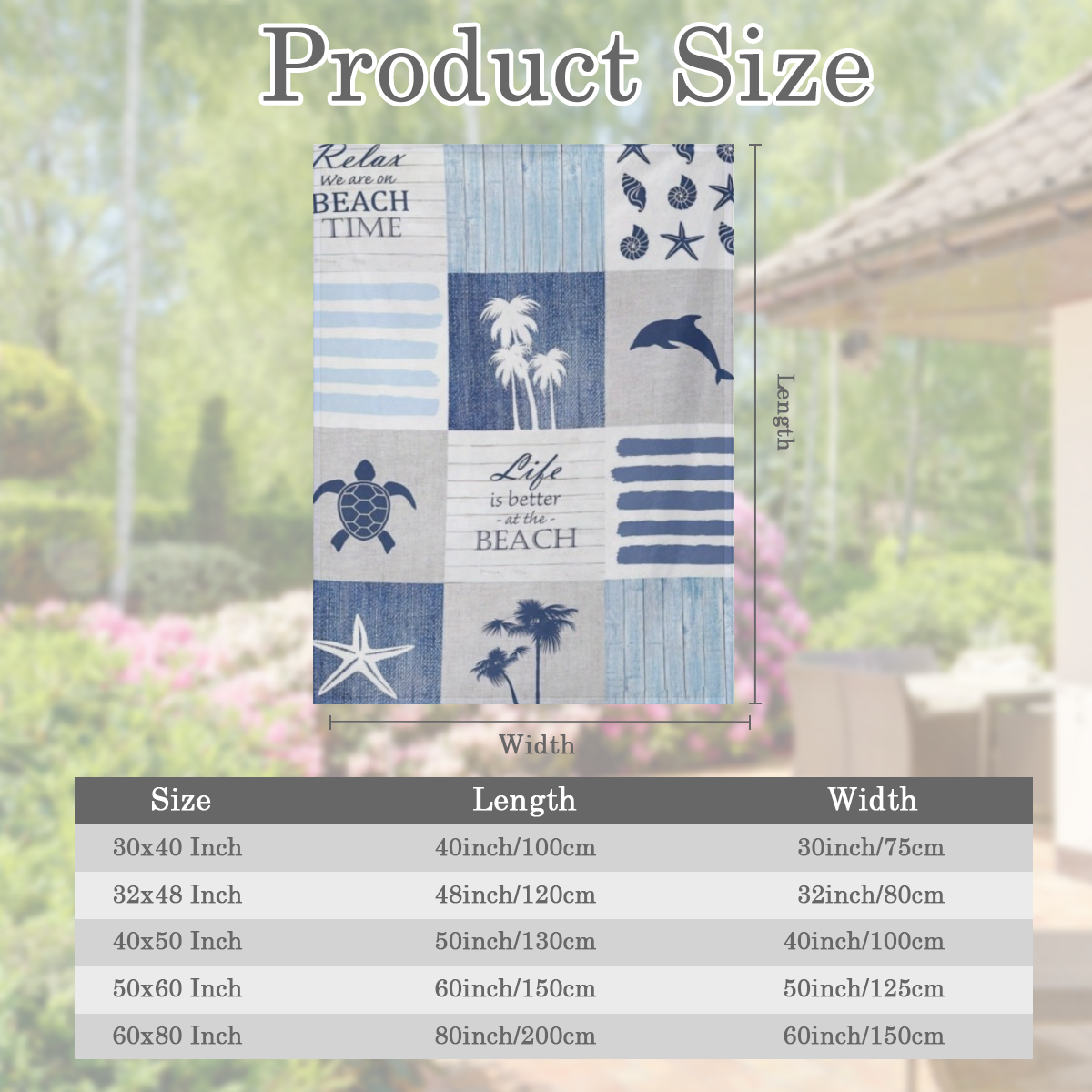 1pc Seaside Beach Theme Chunky Knit Polyester Blanket - Hand Washable, Tear Resistant Applique Embellishment, All Seasons Versatile for Sofa, Travel, Camping - Soft Lightweight Knit Fabric Bedding