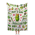 Funny Pickle Blanket Gifts For Women Men   Pickle Lovers,Flannel Pickles Throw Blankets Pickles Stuff Gifts For Birthday Christmas 50"X40" Bedroom Living Room Sofa Chair Bed  Super Cozy P Lightweight