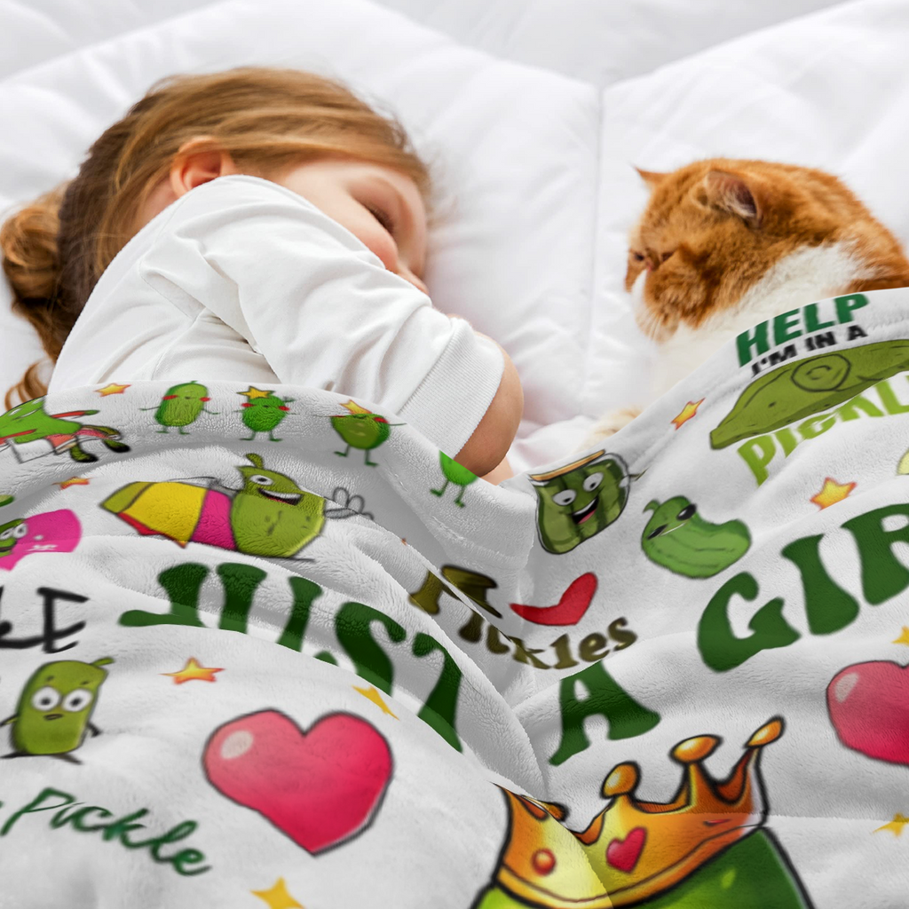 Funny Pickle Blanket Gifts For Women Men   Pickle Lovers,Flannel Pickles Throw Blankets Pickles Stuff Gifts For Birthday Christmas 50"X40" Bedroom Living Room Sofa Chair Bed  Super Cozy P Lightweight