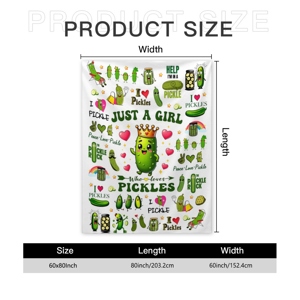 Funny Pickle Blanket Gifts For Women Men   Pickle Lovers,Flannel Pickles Throw Blankets Pickles Stuff Gifts For Birthday Christmas 50"X40" Bedroom Living Room Sofa Chair Bed  Super Cozy P Lightweight
