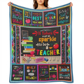 COLLEGE STYLE FLANNEL TEACHER APPRECIATION BLANKET - Digitally printed all season cozy and soft polyester knit fabric 200- 250 grams - Ideal gift for your teachers